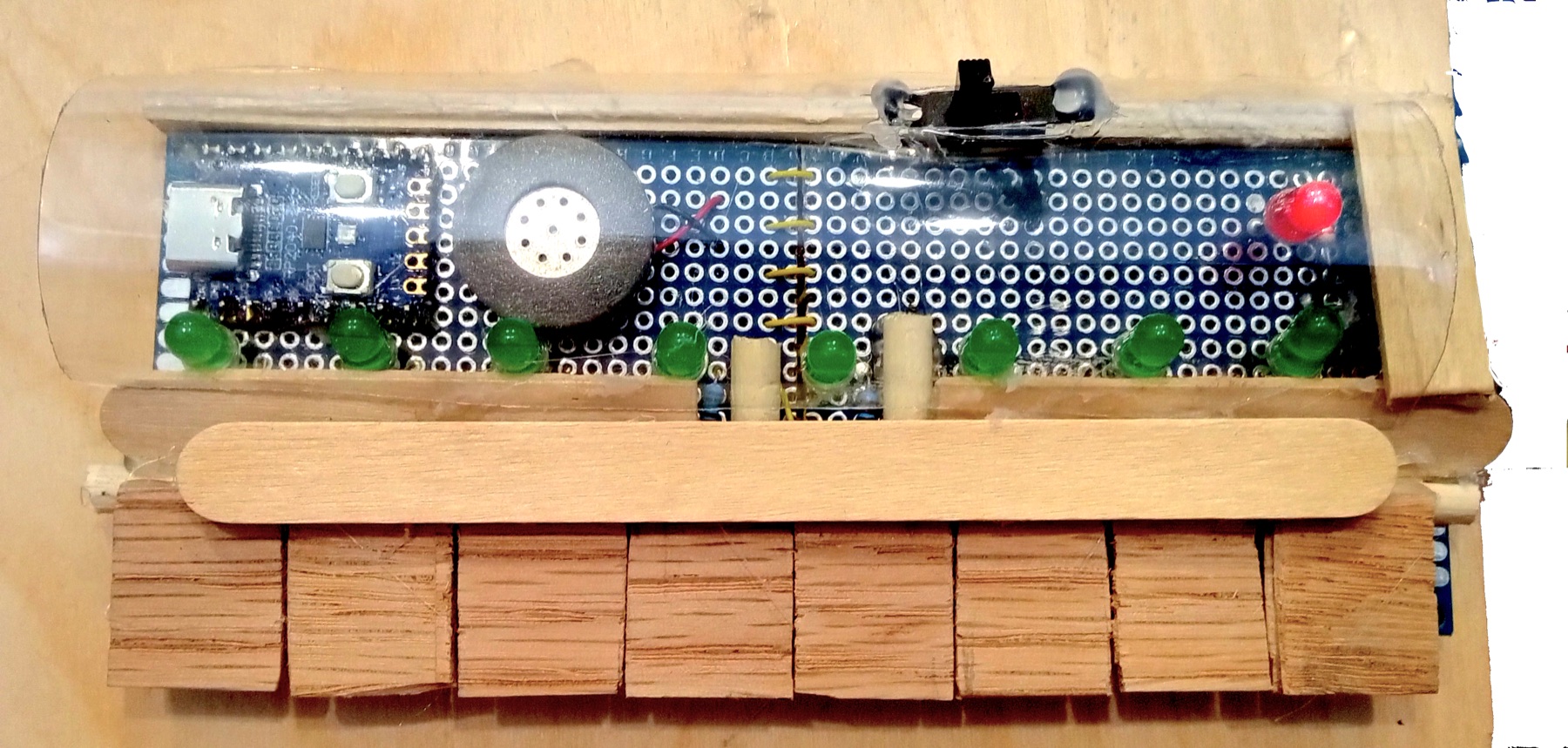 Interactive top-down model of the handmade Arduino piano